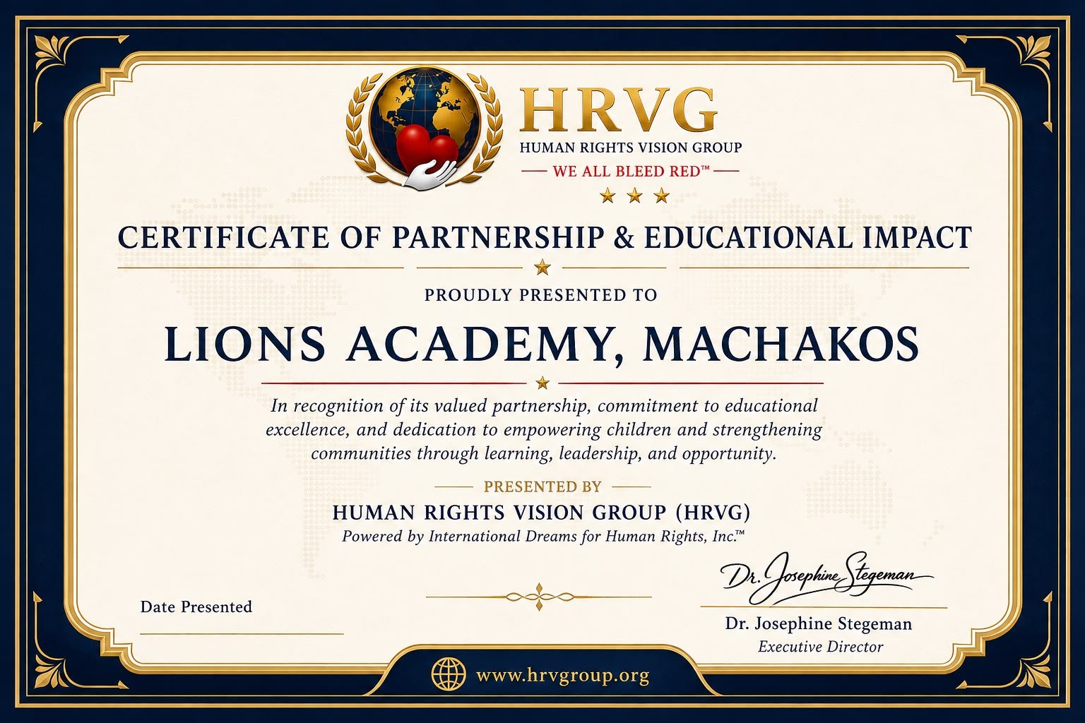 Organizational Award Certificate